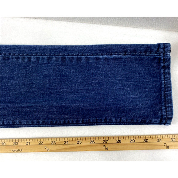 Wrangler Rock 47 Jeans Junior 11 x 33 Dark Wash Denim Stretch Straight Ultra Low - Picture 9 of 10